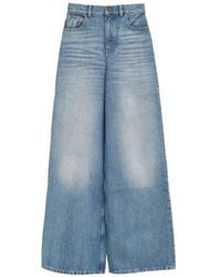 Chloé - Jeans ,Blauw ,Katoen High-Rise Wide-Leg Jeans - Lyst