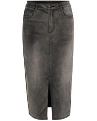 Kaffe - Jeansrock Mit Hoher Taille Und Frontschlitz - Lyst