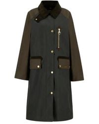 Barbour - Groene Gewaxte Jas Met Tartan Voering - Lyst