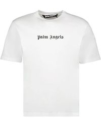 Palm Angels - Logo print rundhals t-shirt - Lyst