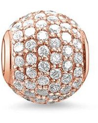 Thomas Sabo - Pavé bead charm-anhänger in 925 silber roségold - Lyst