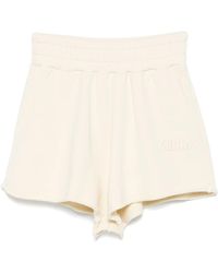 Autry - Korte Broeken ,Wit ,Katoen Witte Katoenen Shorts Met Elastische Tailleband - Lyst