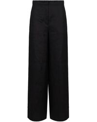 Max Mara - Broeken ,Zwart ,Katoen Garibo Wide-Leg Broek - Lyst