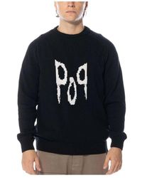 Pop Trading Co. - Corn Gestrickter Crewneck Schwarz Logo - Lyst
