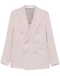 Tagliatore - Double-Breasted Herringbone Blazer - Lyst