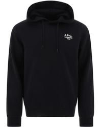 A.P.C. - Hoodies & Sweatvesten ,Blauw ,Katoen Standard Rue Madame Hoodie - Lyst