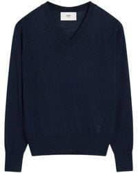 Ami Paris - Navy v-ausschnitt pullover - Lyst