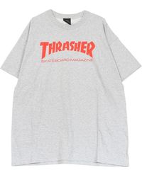Thrasher - Tops ,Grijs ,Katoen Skatemag Tee T-Shirt Grijs/Rood - Lyst