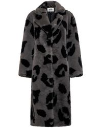 Silvian Heach - Jassen ,Veelkleurig ,Polyester Lange Dierenprint Jas Van Imitatiebont - Lyst