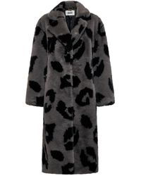 Silvian Heach - Langer Animalier-Mantel Aus Kunstpelz - Lyst