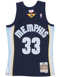 Mitchell & Ness - Fitness ,Blauw ,Polyester Gasol Basketbal Tanktop 2008 Nba - Lyst