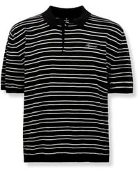 Represent - Tops ,Zwart ,Katoen California Gestreepte Gebreide Polo - Lyst