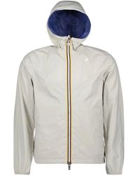 K-Way - Jassen ,Grijs ,Nylon Omkeerbare Eco-Jas Voor Mannen - Lyst