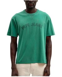 Pepe Jeans - Tops ,Groen ,Katoen Gio T-Shirt - Lyst
