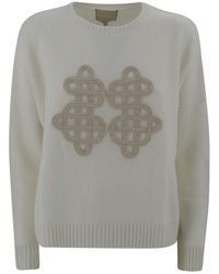 Kujten - Kaschmirpullover Mit Tonaler Stickerei - Lyst