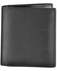 Calvin Klein - Accessoires ,Zwart ,Leer Rfid Leren Bifold Portemonnee Met Vakken - Lyst