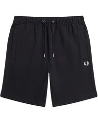 Fred Perry - Korte Broeken ,Zwart ,Katoen Classic Sweat Short - Lyst