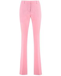 Versace - Broeken ,Roze ,Wol Wijde Broeken - Lyst