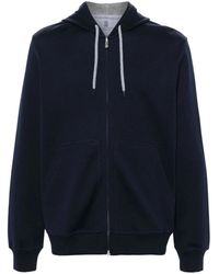 Brunello Cucinelli - Hoodies & Sweatvesten ,Blauw ,Zip-Throughs - Lyst