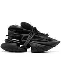 Balmain - Sneakers in pelle di capra noir a strati - Lyst