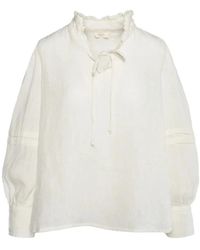 Hèst - Overhemden ,Wit ,Linnen Witte Linnen Blouse - Lyst