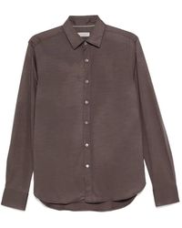 Canali - Lana Knopfbluse Langarm - Lyst