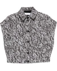 IRO - Overhemden ,Veelkleurig ,Textured Weave Shirt Met Korte Mouwen - Lyst
