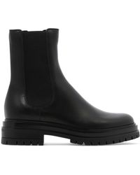 Gianvito Rossi - Zwarte Leren Enkellaarzen Stijlvol - Lyst