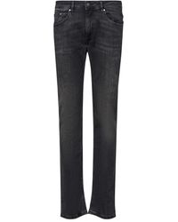 Karl Lagerfeld - Charcoal five pocket jeans mit nieten - Lyst