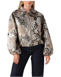 Notre-v - Jassen ,Veelkleurig ,Polyester Stijlvolle Grijze Jas Voor Vrouwen - Lyst