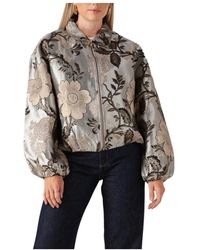 Notre-v - Jassen ,Veelkleurig ,Polyester Stijlvolle Grijze Jas Voor Vrouwen - Lyst