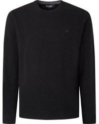 Hackett - Hoodies & Sweatvesten ,Zwart ,Wol Lambswool Crew Neck Jumper - Lyst