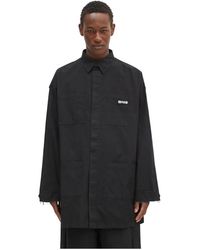 032c - Overhemden ,Zwart ,Katoen Intermission Cargo Overshirt - Lyst