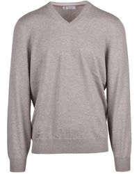 Brunello Cucinelli - Pullover Met V-Hals - Lyst