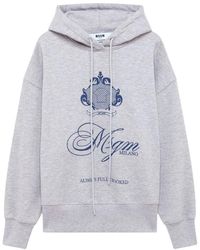 MSGM - Hoodies & Sweatvesten ,Grijs ,Hoodie - Lyst