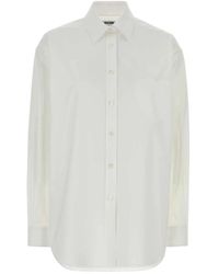 Moschino - Overhemden ,Wit ,Katoen Stretch Poplin Shirt - Lyst