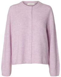 SELECTED - Truien & Vesten ,Paars ,Wol Lulu New Ls Knit Cardigan - Lyst