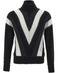 Saint Laurent - Truien & Vesten ,Zwart ,Wol Coltrui - Lyst