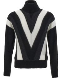Saint Laurent - Truien & Vesten ,Zwart ,Wol Coltrui - Lyst