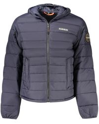 Napapijri - Jassen ,Blauw ,Polyamide Jas Met Rits En Capuchon - Lyst