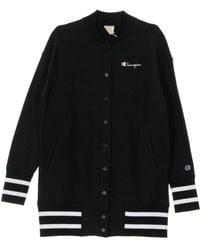 Champion - Chaqueta Bomber Larga De Mujer Gbomber Reverse Weave Negra - Lyst