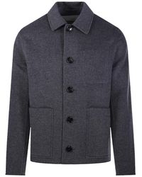 Ami Paris - Jassen ,Grijs ,Wol Boxy Buttoned Jacket - Lyst