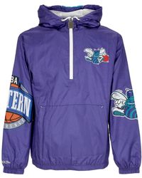 Mitchell & Ness - Fitness ,Paars ,Polyester Charlotte Hornets Windbreaker Anorak Jas - Lyst
