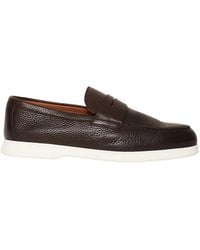 Doucal's - Schoenen ,Bruin ,Leer Bruin Leren Loafer Schoenen - Lyst