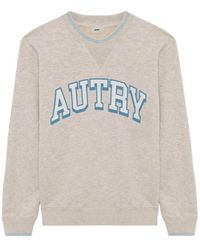 Autry - Hoodies & Sweatvesten ,Katoen College Sweatshirt Met Lange Mouwen Grijs - Lyst