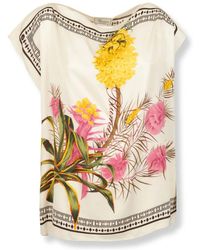 Blumarine - Tops ,Veelkleurig ,Printed Twill Top - Lyst