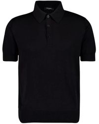 Balmain - Tops ,Zwart ,Katoen Regular Fit Katoen Zijde Gebreide Polo - Lyst