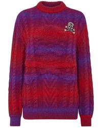 Philipp Plein - Wool Knit Pullover Round Neck Ls Skull&Bones - Lyst