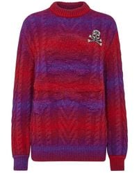 Philipp Plein - Wool Knit Pullover Round Neck Ls Skull&Bones - Lyst