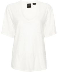 Pinko - Camisetas y polos blancos con logo bordado - Lyst